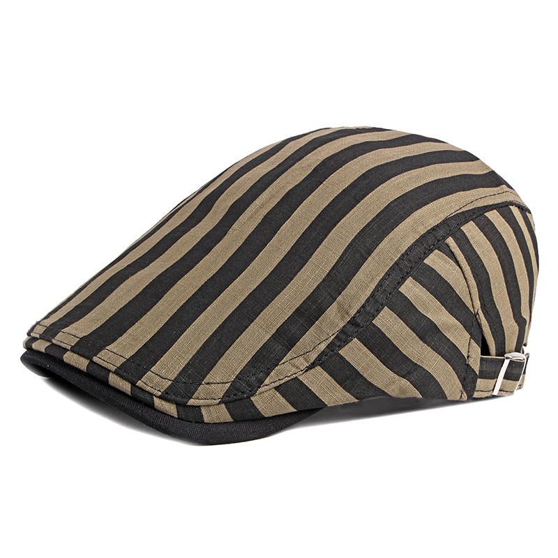 casquette plate à rayures homme