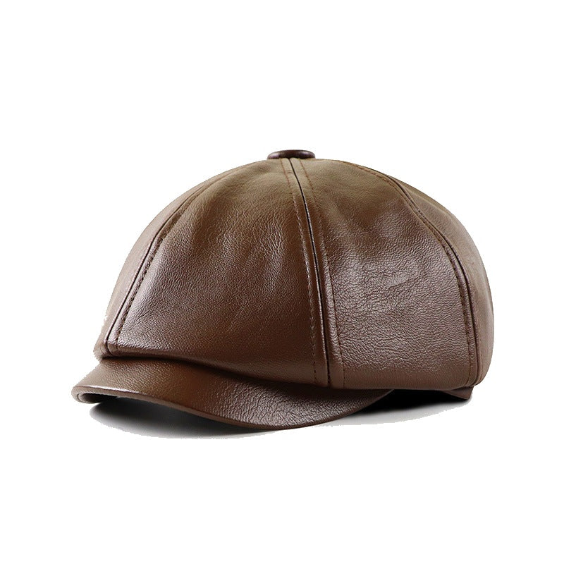 Chapeau Peaky Blinders effet cuir marron