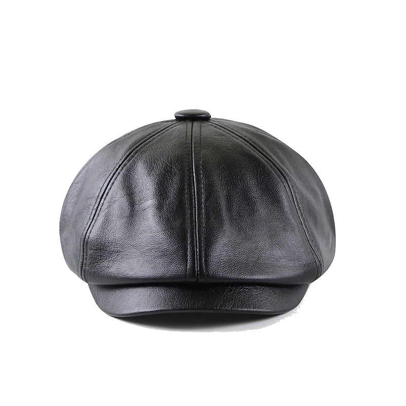 Chapeau Peaky Blinders effet cuir noir vue avant