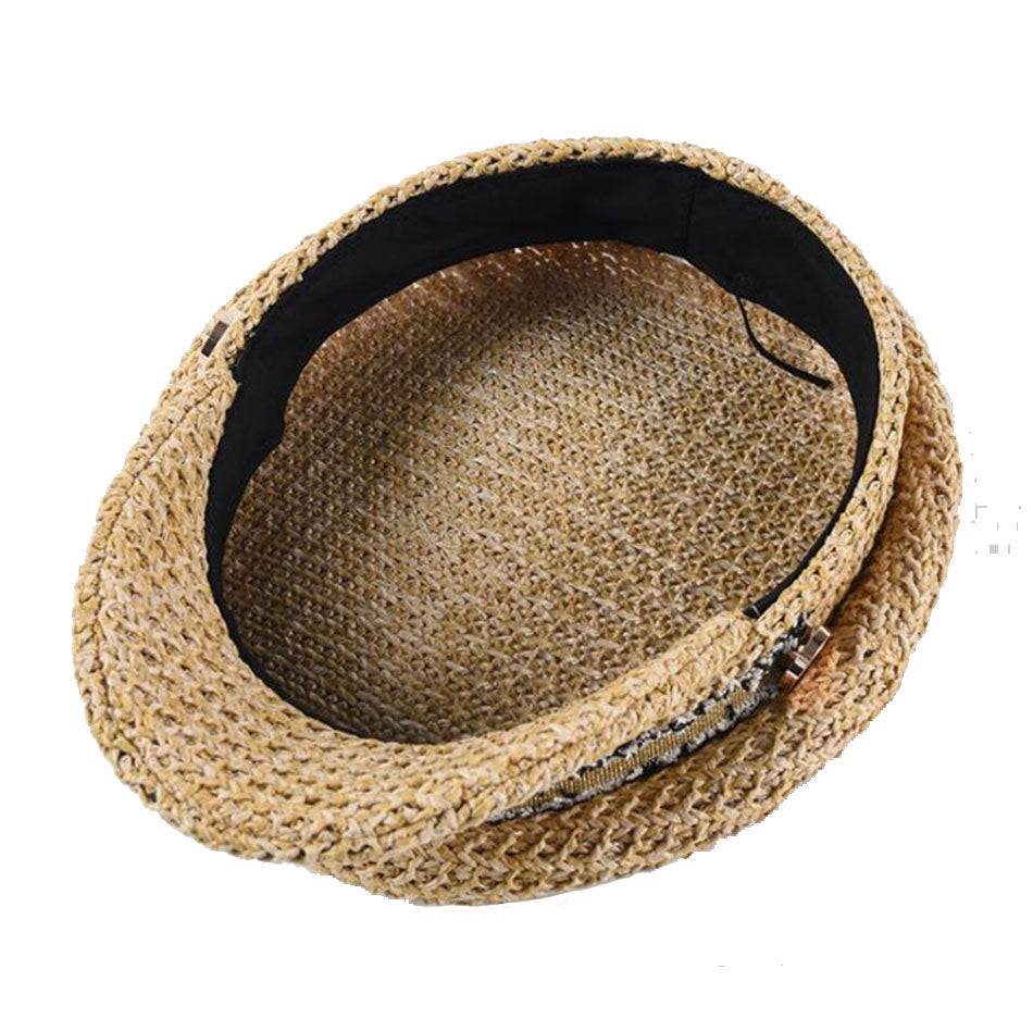 beret en paille beige