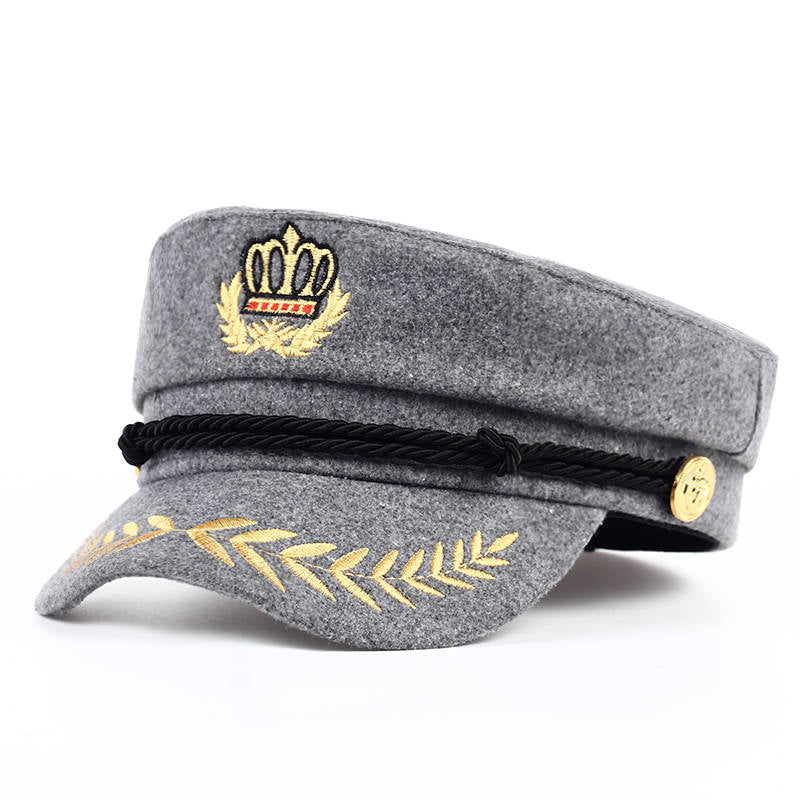 Béret Casquette Militaire Gris Homme