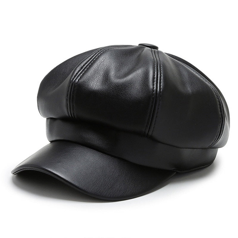casquette gavroche cuir femme