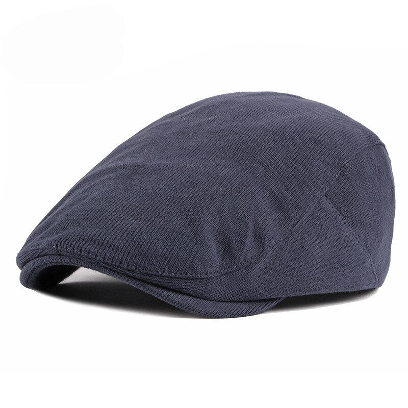 Casquette Plate Homme à Carreaux Bleu Et Beige - Taille Réglable 56-59 - Coton Léger - Style Décontracté