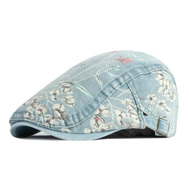 béret femme motif fleur