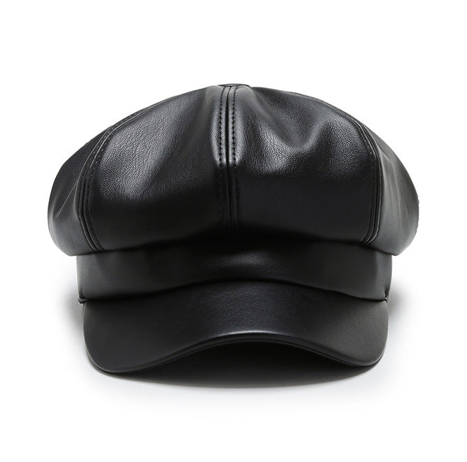 casquette gavroche femme en cuir