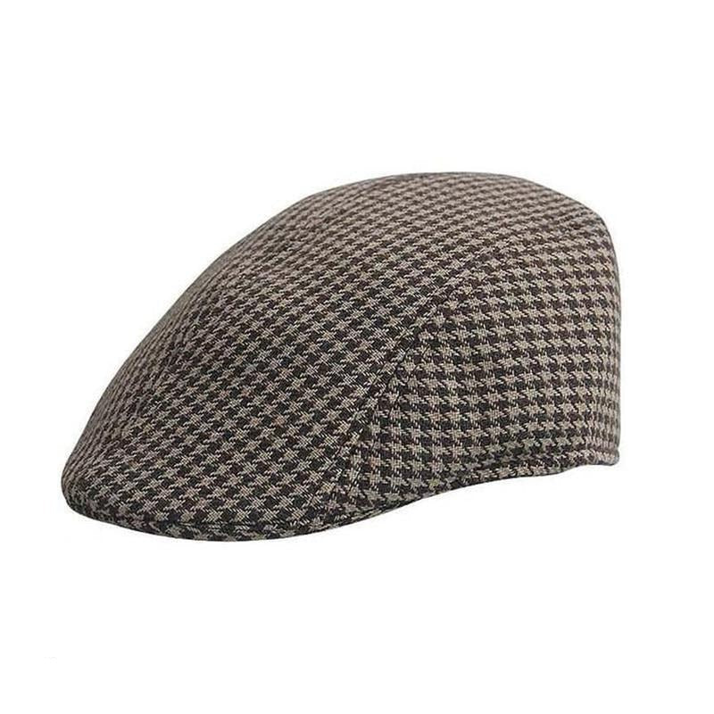 Casquette Plate en Tweed Homme