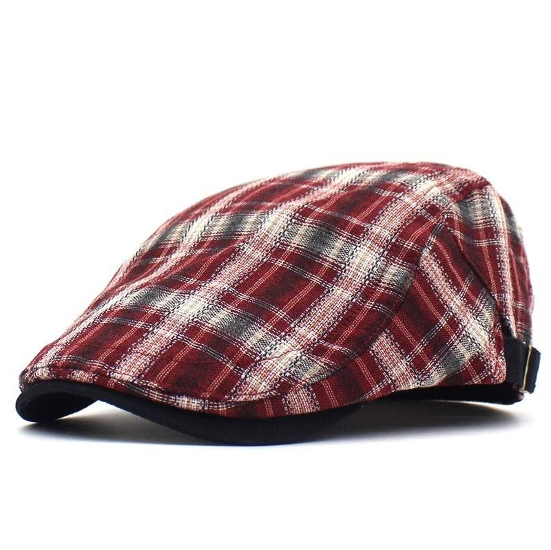 casquette plate rouge homme