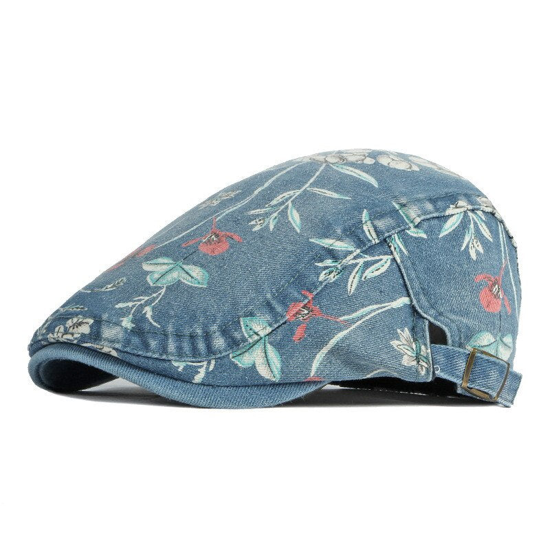 béret motif fleur