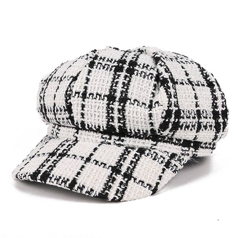Casquette Gavroche Femme Noir et Blanche