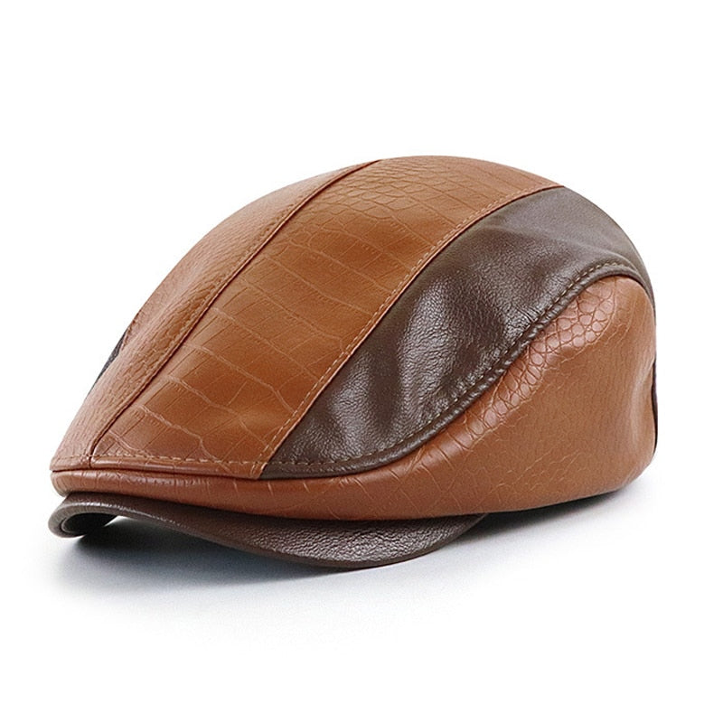 béret casquette cuir homme