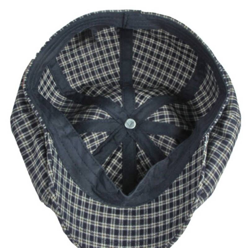 casquette gavroche à carreaux noir