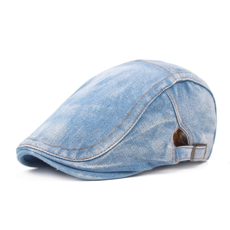 casquette plate en jean