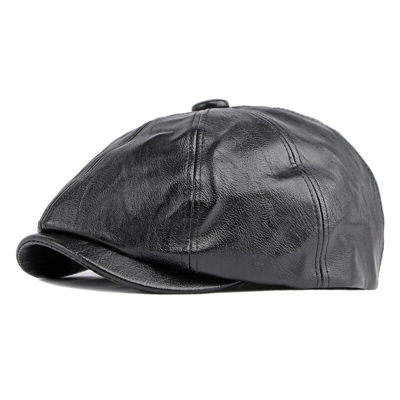 Casquette Gavroche Femme en Simili Cuir