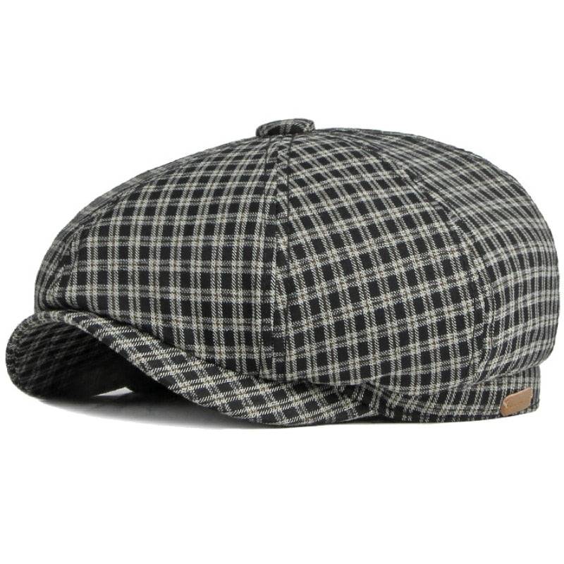 casquette gavroche a carreaux femme